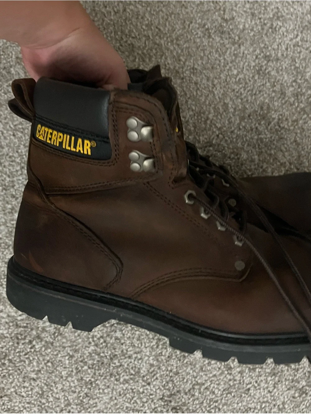 CAT Men’s Steel Toe Work Boots - Dark Brown